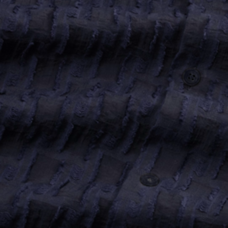 No Nationality 07 Freddy 5025 Fil-Coupé Jacquard Shirt 'Navy Blue'