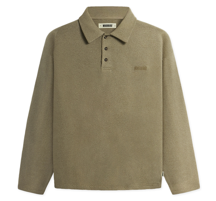 Woodbird Tom Knitted Polo 'Khaki'