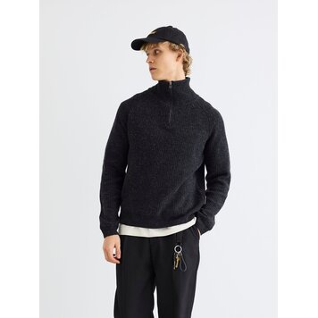 Woodbird Lass Wool Half-Zip 'Black'