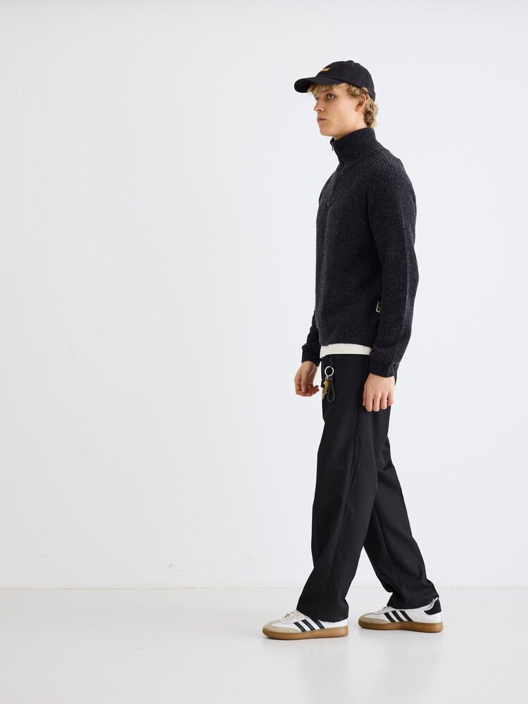 Woodbird Lass Wool Half-Zip 'Black'