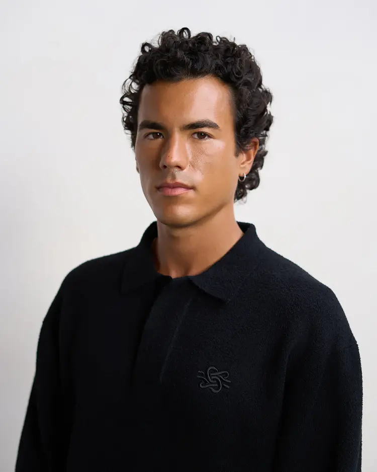 Filling Pieces Knit Shirt Boucle 'Black'