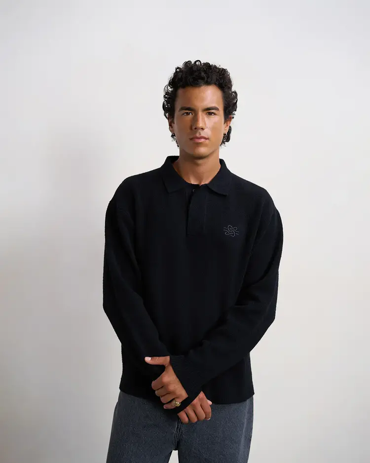 Filling Pieces Knit Shirt Boucle 'Black'