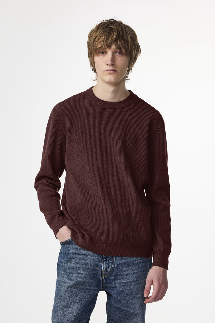 No Nationality 07 Danny 6429 Lightweight Sweater 'Wine Red'