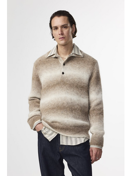 No Nationality 07 Alfie 6656 Knitted Polo 'Light Camel'