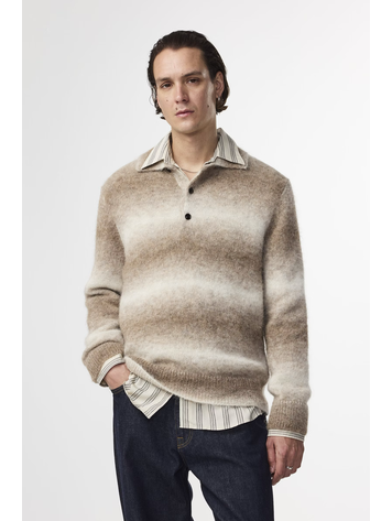 No Nationality 07 Alfie 6656 Knitted Polo 'Light Camel'