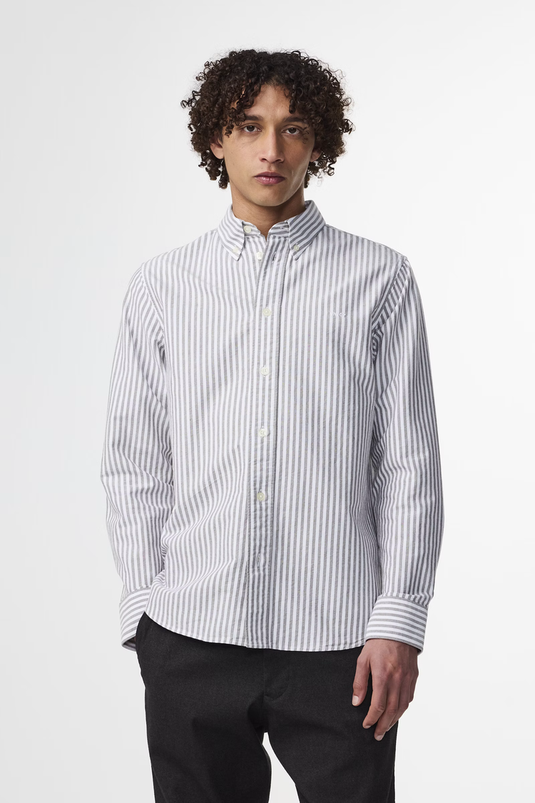 No Nationality 07 Colby BD 5910 Shirt 'Brown Stripe'