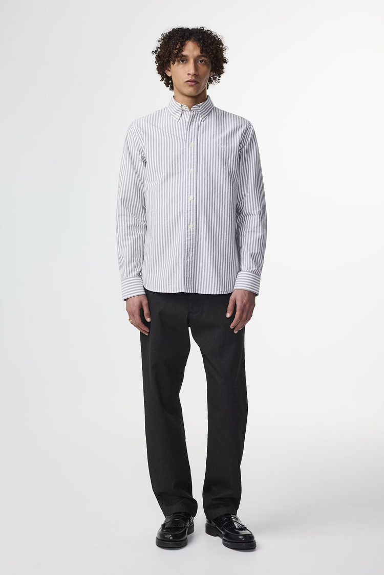 No Nationality 07 Colby BD 5910 Shirt 'Brown Stripe'