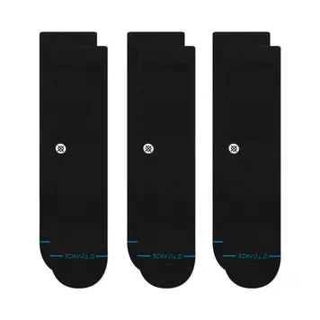 Stance Icon Crew Sock 3 Pack 'Black'