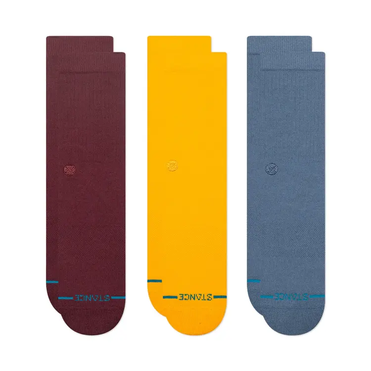 Stance Icon Crew Socks 3 Pack 'Wine'