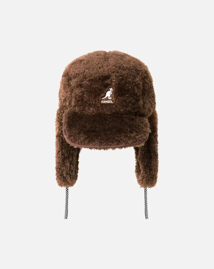 Kangol Faux Shearling Utility Flap 'Brown'