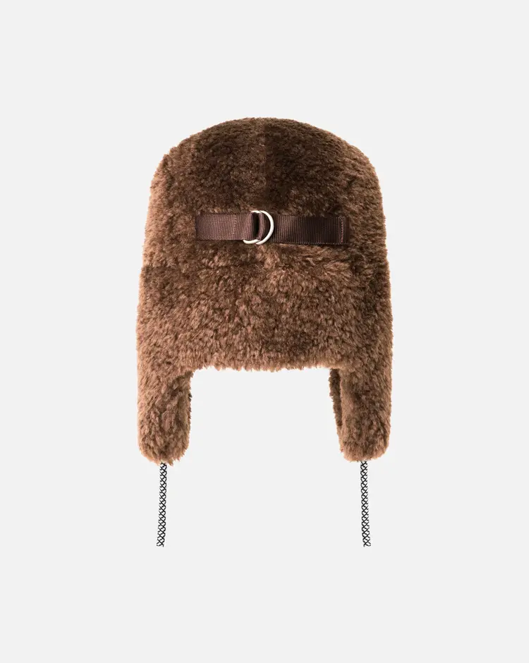 Kangol Faux Shearling Utility Flap 'Brown'