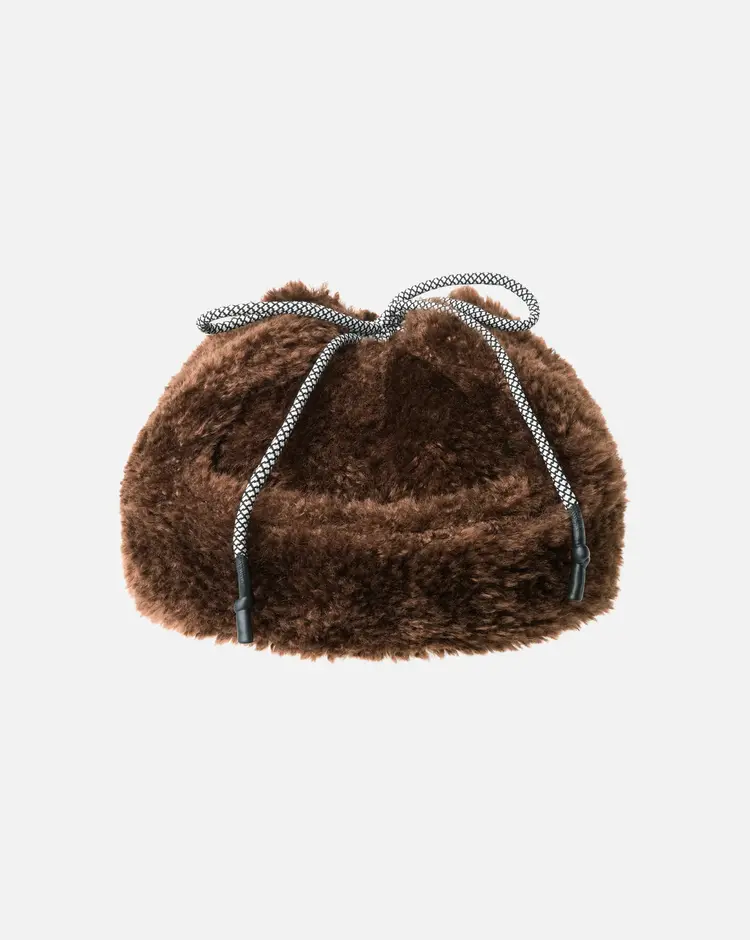 Kangol Faux Shearling Utility Flap 'Brown'