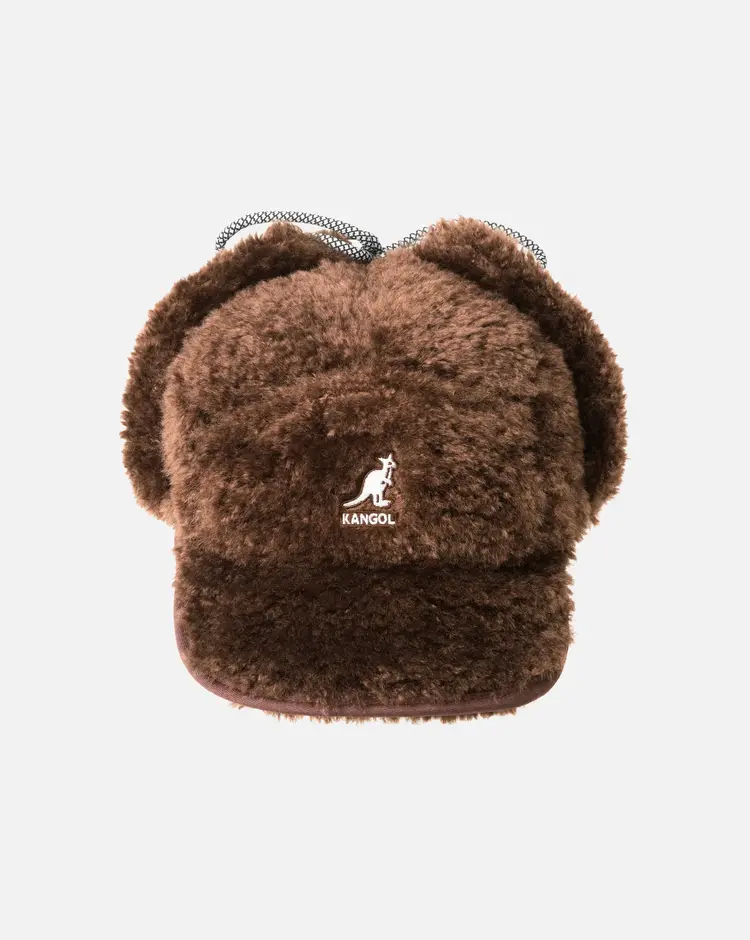 Kangol Faux Shearling Utility Flap 'Brown'