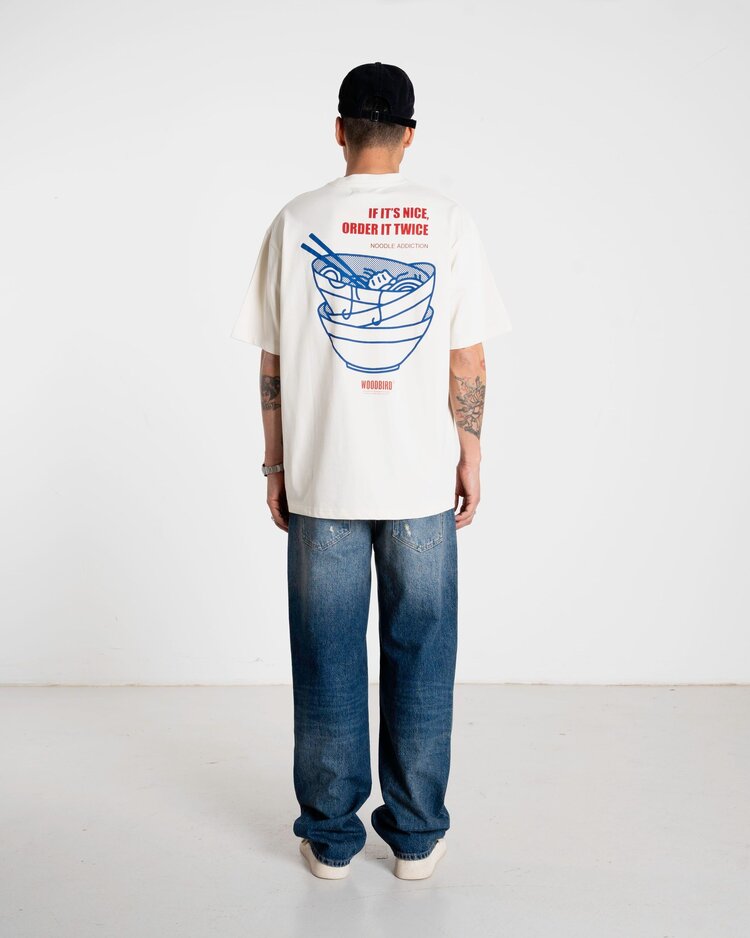 Woodbird Baine Noodle T-Shirt 'Off White'
