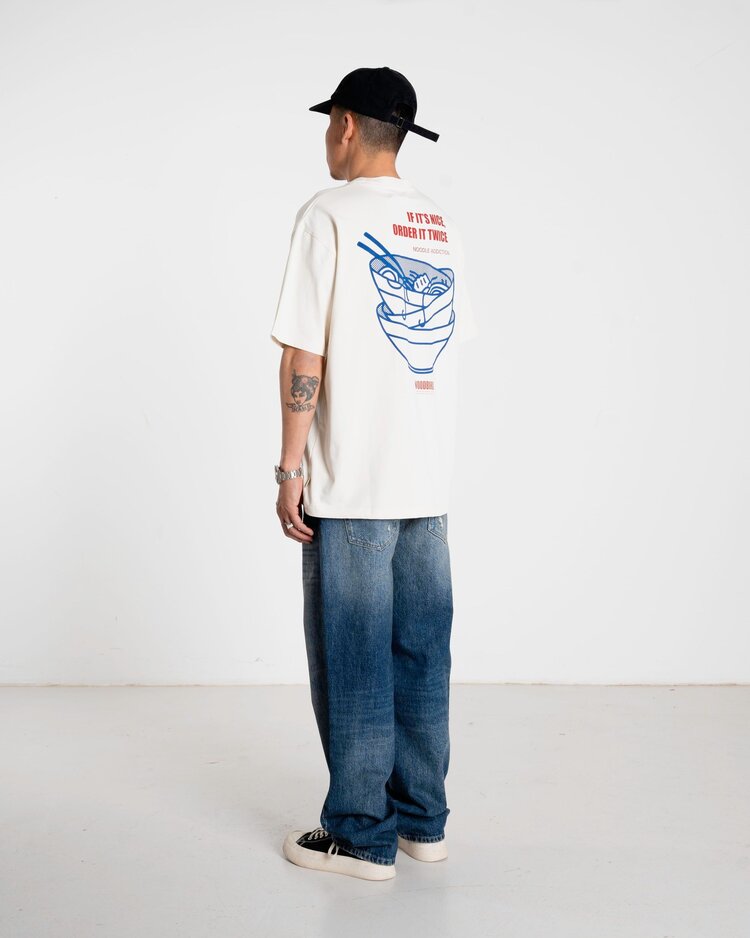 Woodbird Baine Noodle T-Shirt 'Off White'