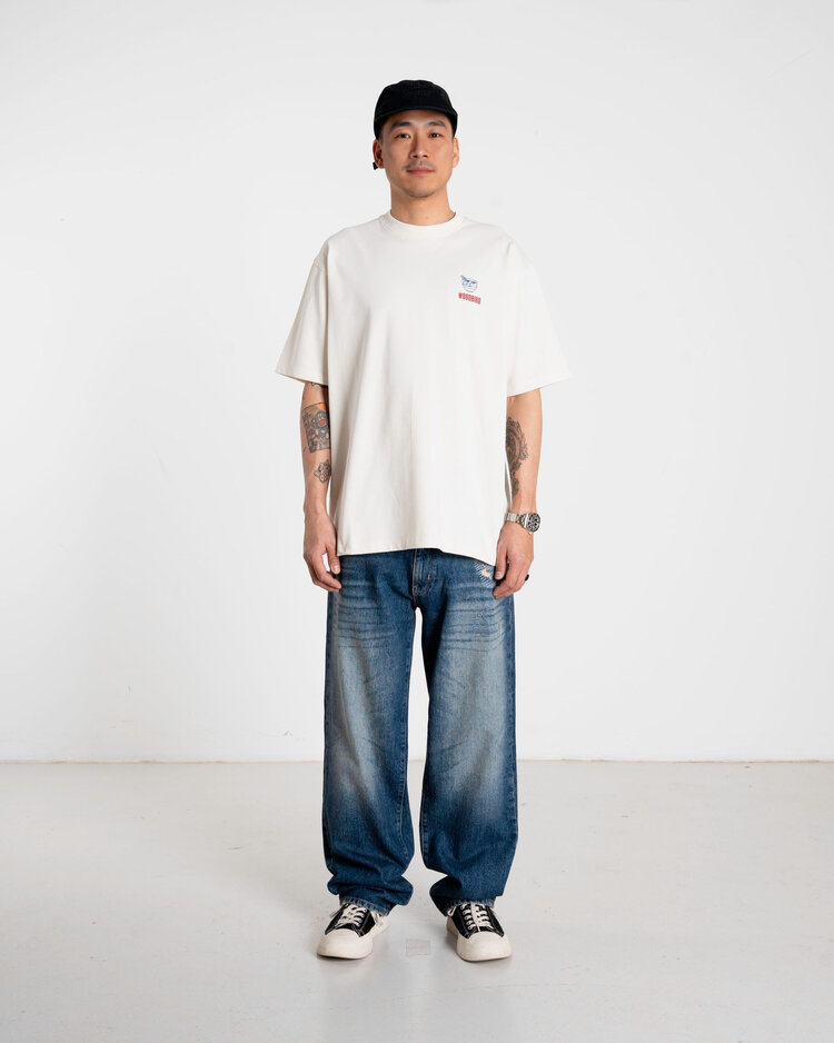 Woodbird Baine Noodle T-Shirt 'Off White'