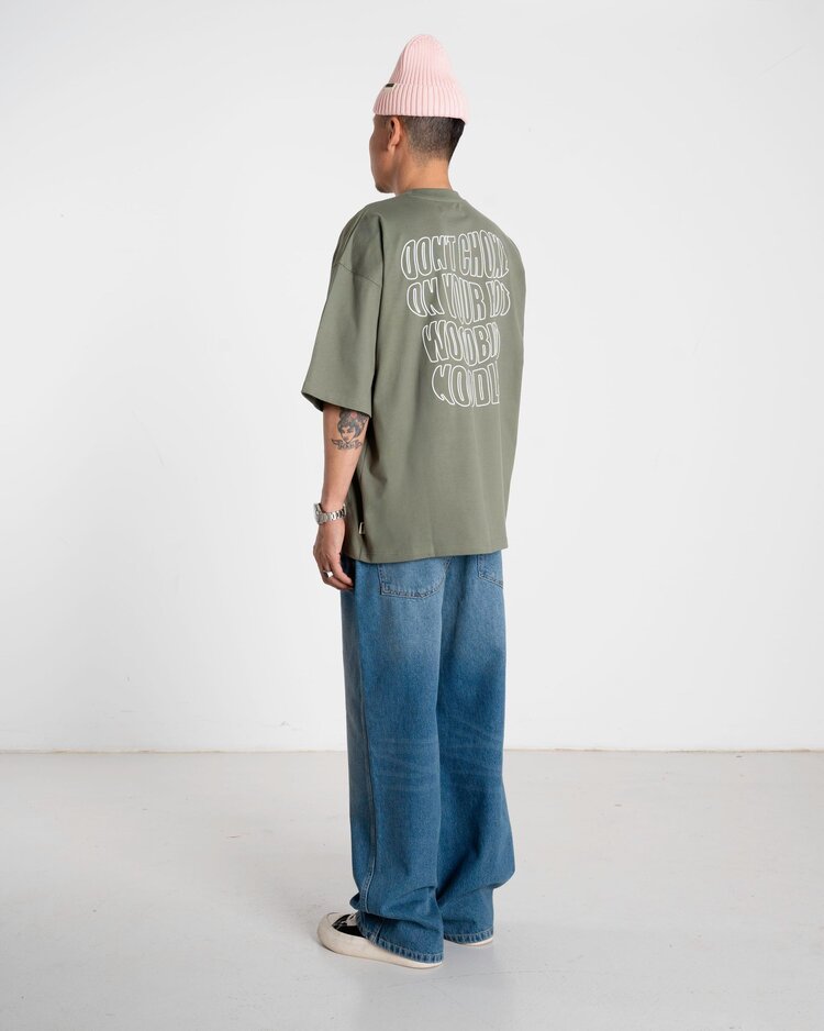 Woodbird Beam Wobble T-Shirt 'Grey Green'