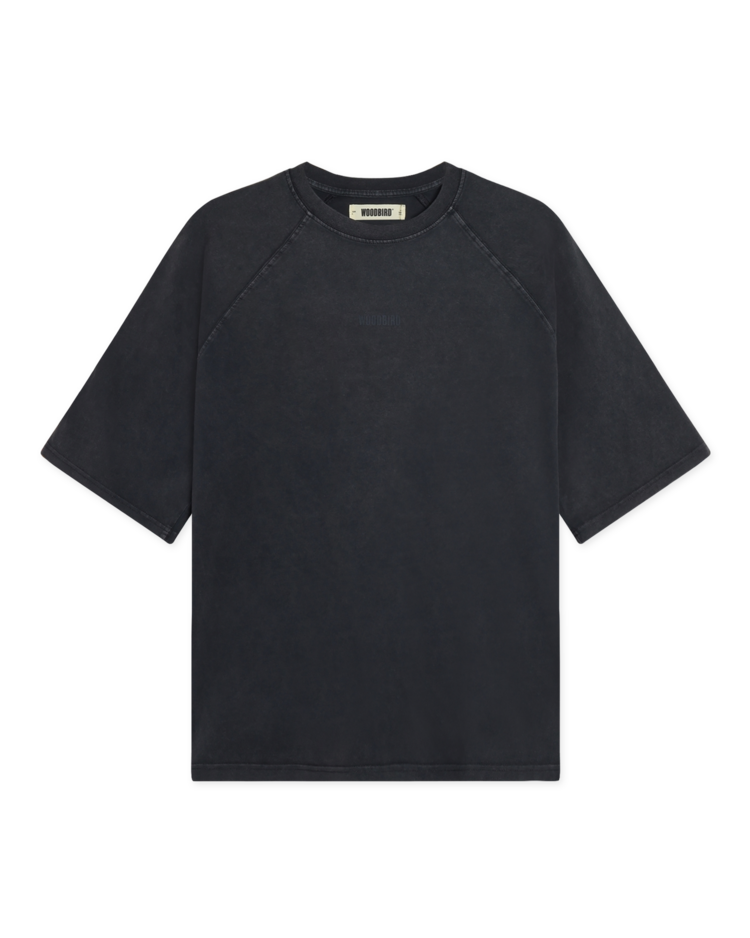 Woodbird Blake Washed Logo T-Shirt 'Black'
