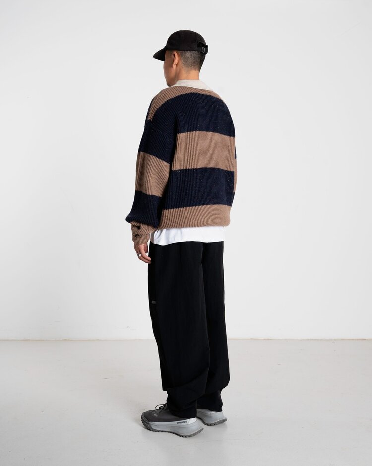 Woodbird Lotu Striped Polo 'Navy Striped'