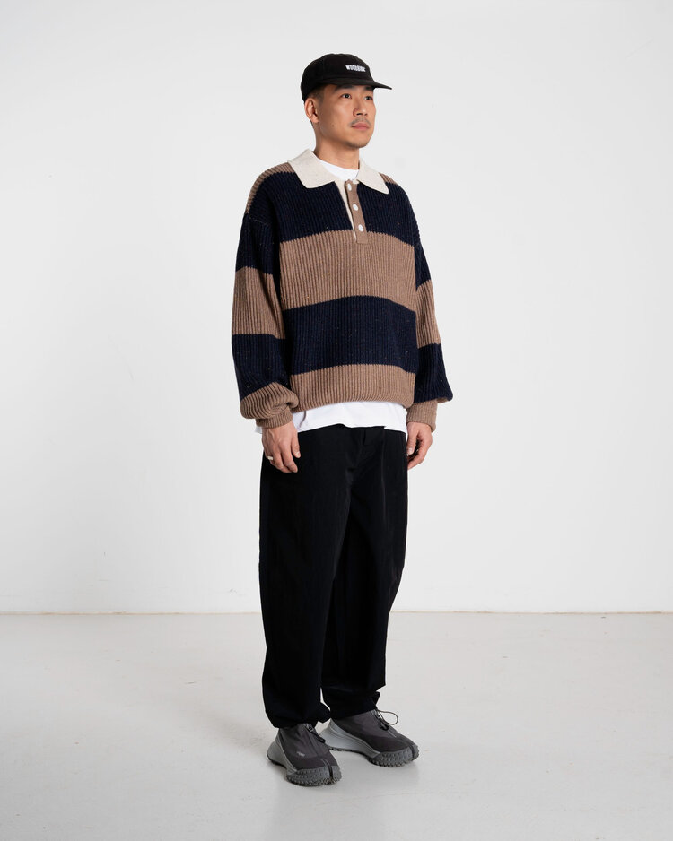 Woodbird Lotu Striped Polo 'Navy Striped'