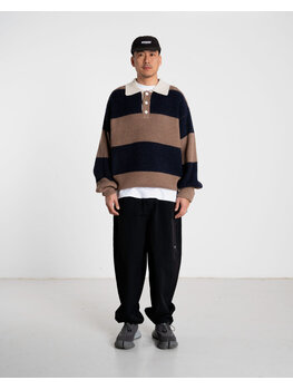 Woodbird Lotu Striped Polo 'Navy Striped'