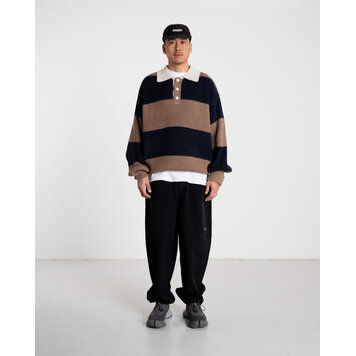 Woodbird Lotu Striped Polo 'Navy Striped'