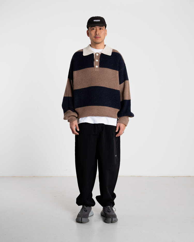 Woodbird Lotu Striped Polo 'Navy Striped'