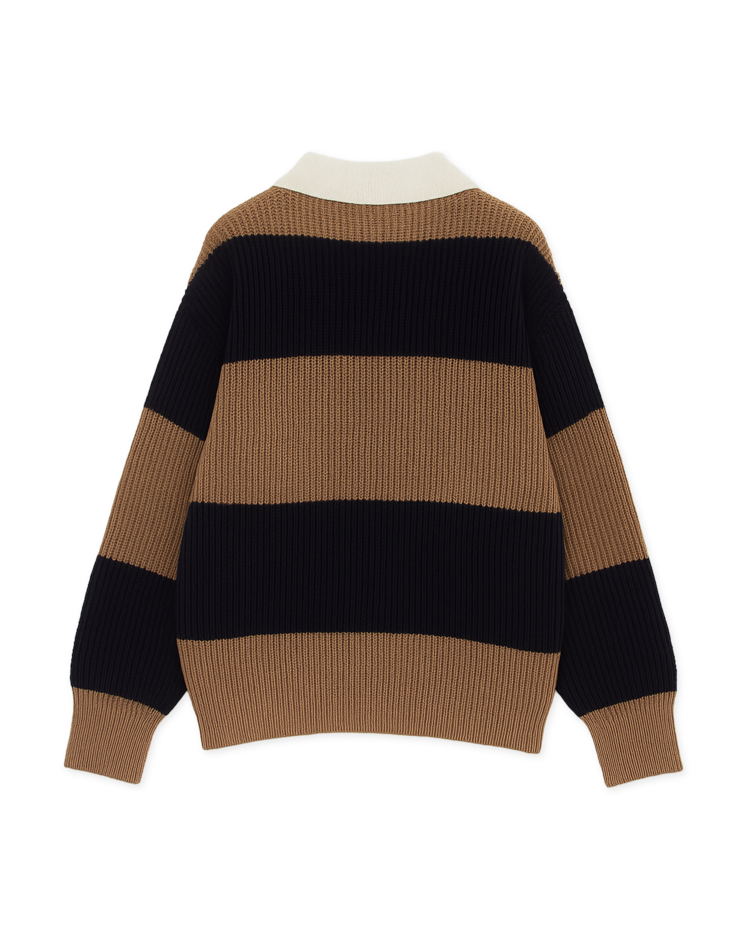 Woodbird Lotu Striped Polo 'Navy Striped'