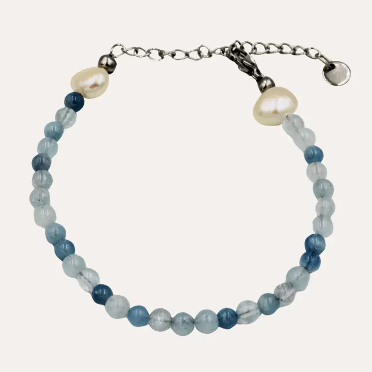 Monochromatic Aquamarine Silver Bracelet 'Blue'