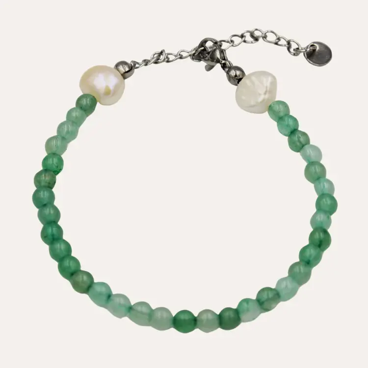 Monochromatic Aventurine Silver Bracelet 'Green'