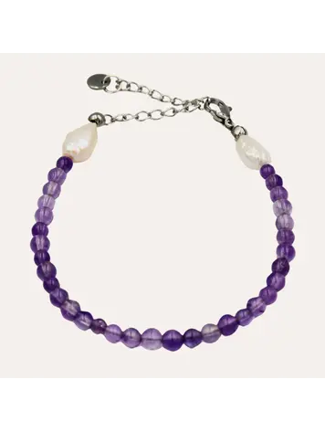 Monochromatic Amethyst Silver Bracelet 'Purple'