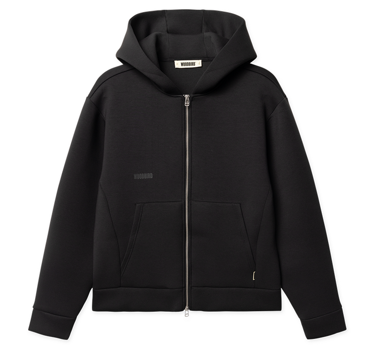 Woodbird Fuij Scuba Zip Hoodie 'Black'