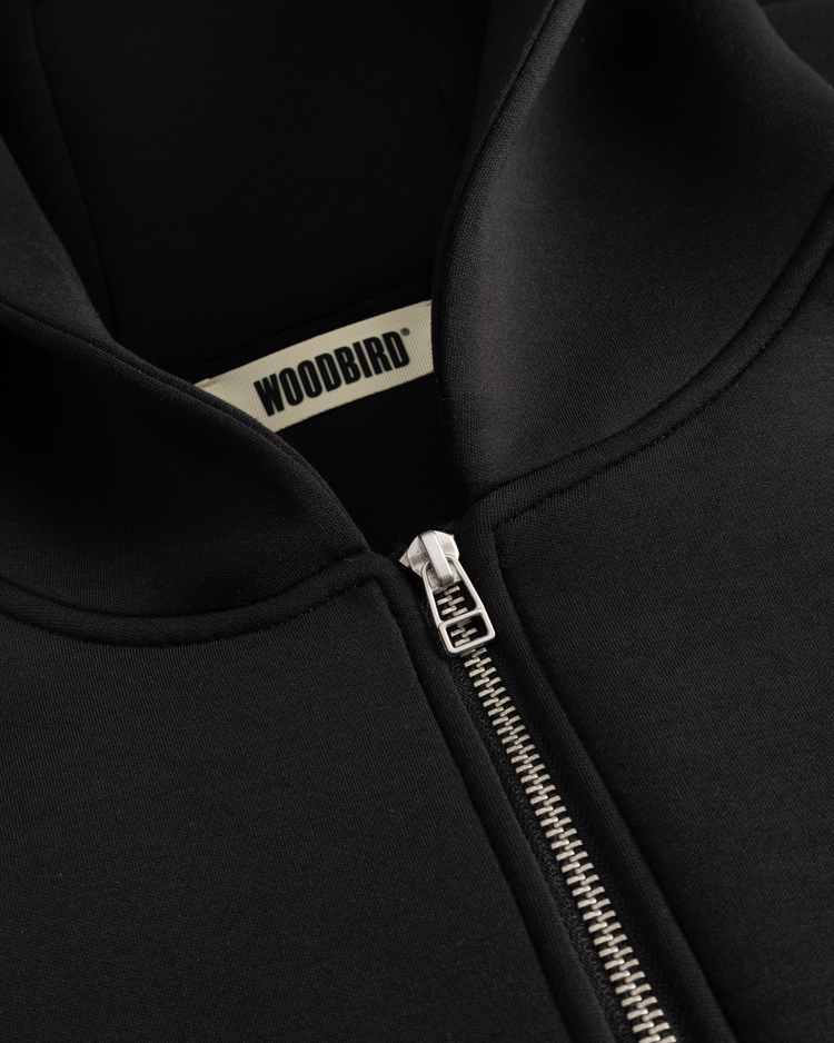 Woodbird Fuij Scuba Zip Hoodie 'Black'
