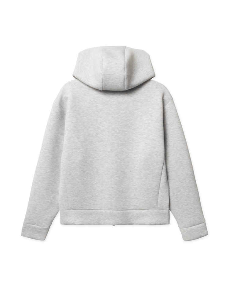 Woodbird Fuij Scuba Zip Hoodie 'Light Grey Melange'