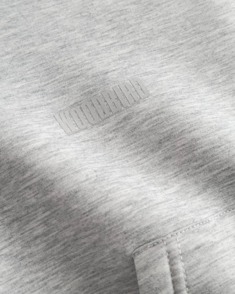 Woodbird Fuij Scuba Zip Hoodie 'Light Grey Melange'