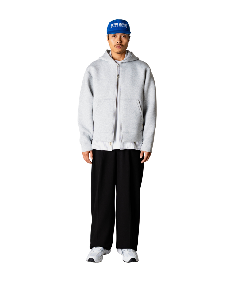 Woodbird Fuij Scuba Zip Hoodie 'Light Grey Melange'