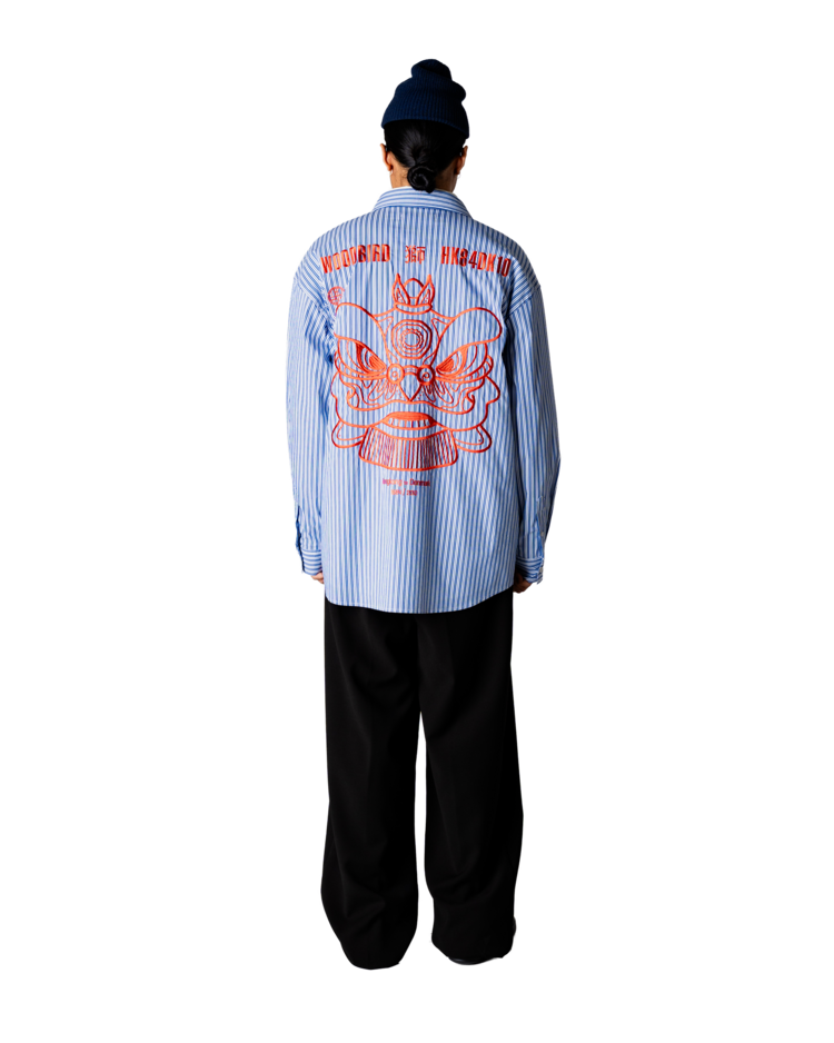 Woodbird Brooks Lion Shirt 'Light Blue'