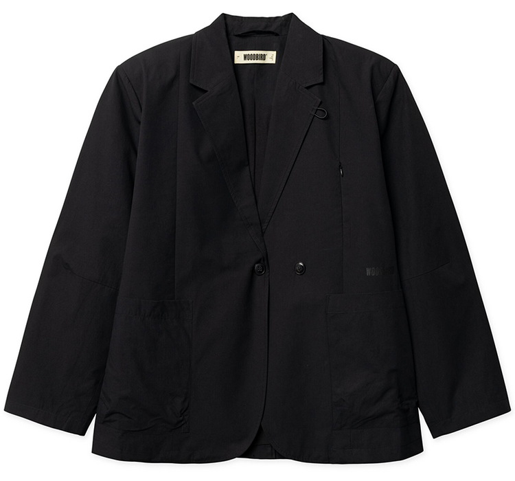 Woodbird Ging Paper Blazer Jacket 'Black'
