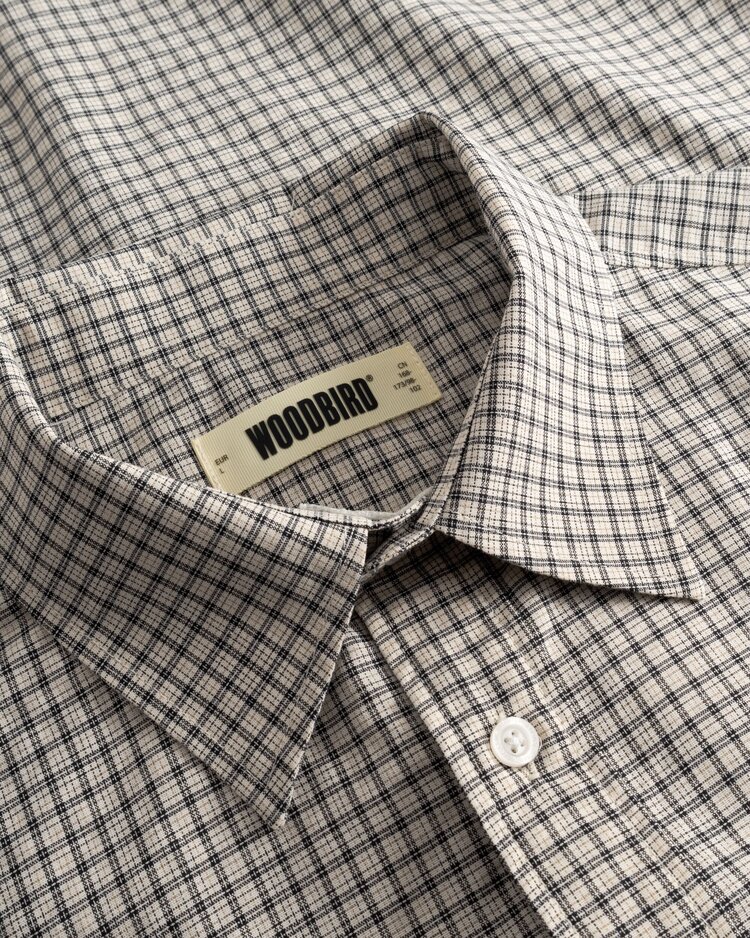 Woodbird Buzo Check Shirt 'Off White Check'