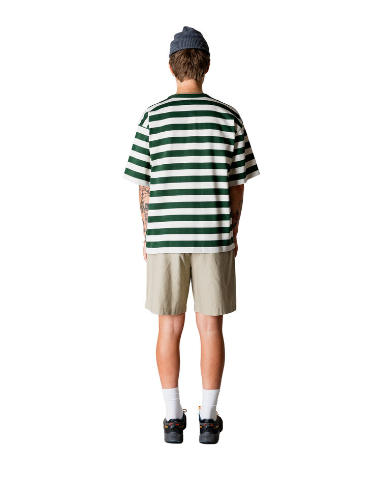 Woodbird Beam Stripe T-Shirt 'Pine Green'