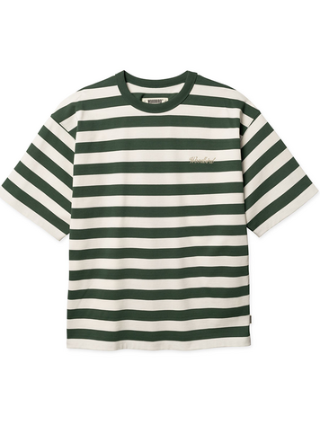Woodbird Beam Stripe T-Shirt 'Pine Green'