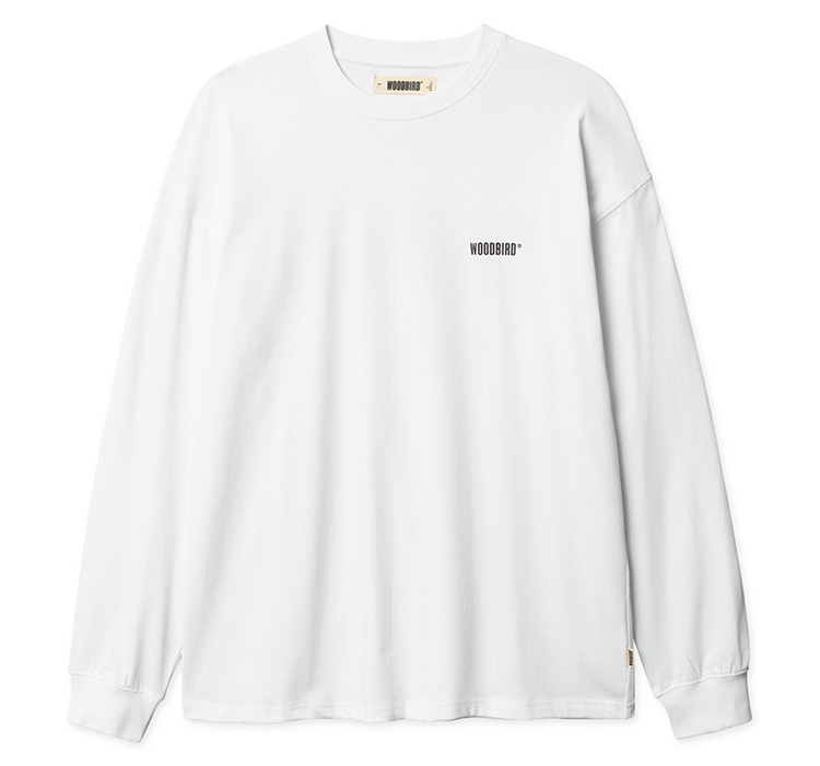 Woodbird Joes L/S Logo Tee 'White'