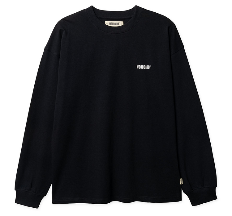 Woodbird Joes L/S Logo Tee 'Black'