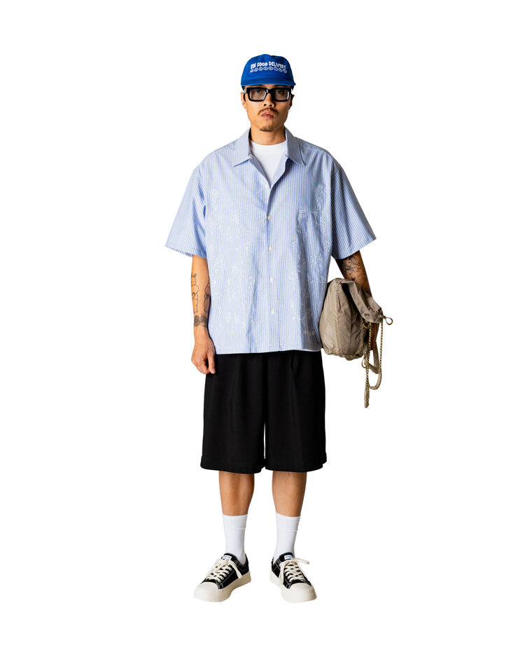 Woodbird Wang Ox Flower Shirt 'Light Blue'