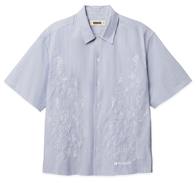 Woodbird Wang Ox Flower Shirt 'Light Blue'