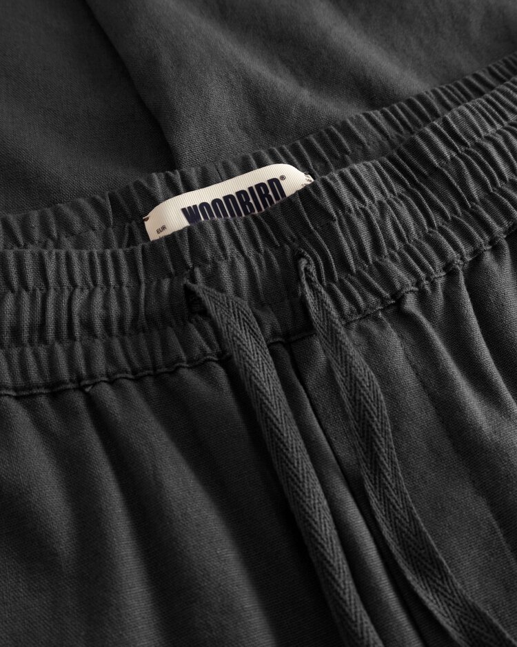 Woodbird Eik Linen Pant 'Black'