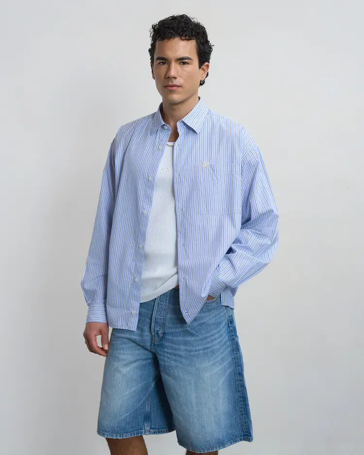 Filling Pieces Dress Shirt Striped 'Skyway'