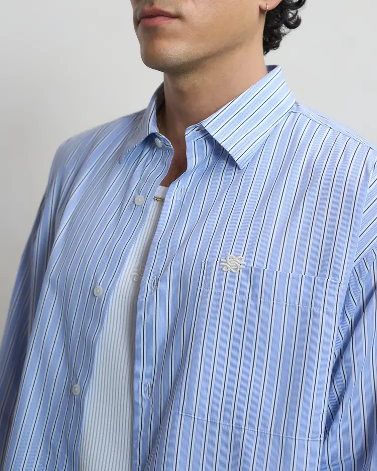 Filling Pieces Dress Shirt Striped 'Skyway'