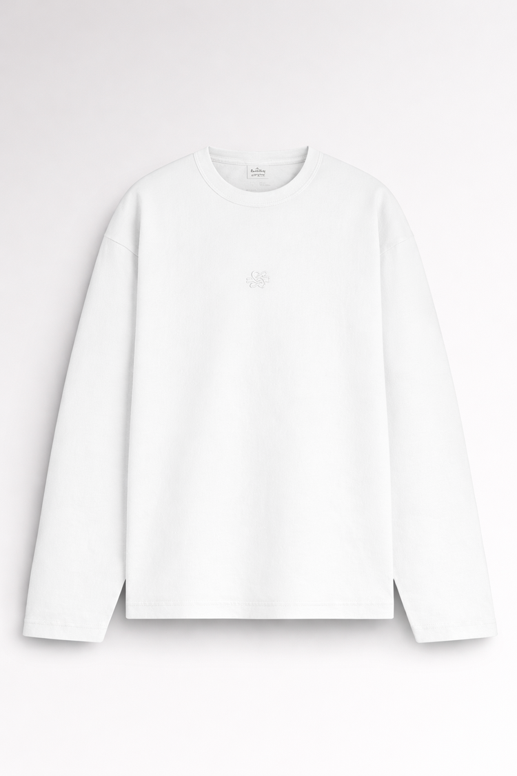 Filling Pieces Longsleeve Boxy Embroidered 'White'