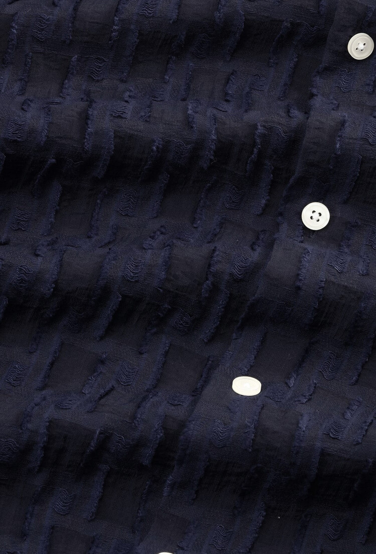 No Nationality 07 Freddy 5025 Fil-Coupé Jacquard Shirt 'Navy Blue'